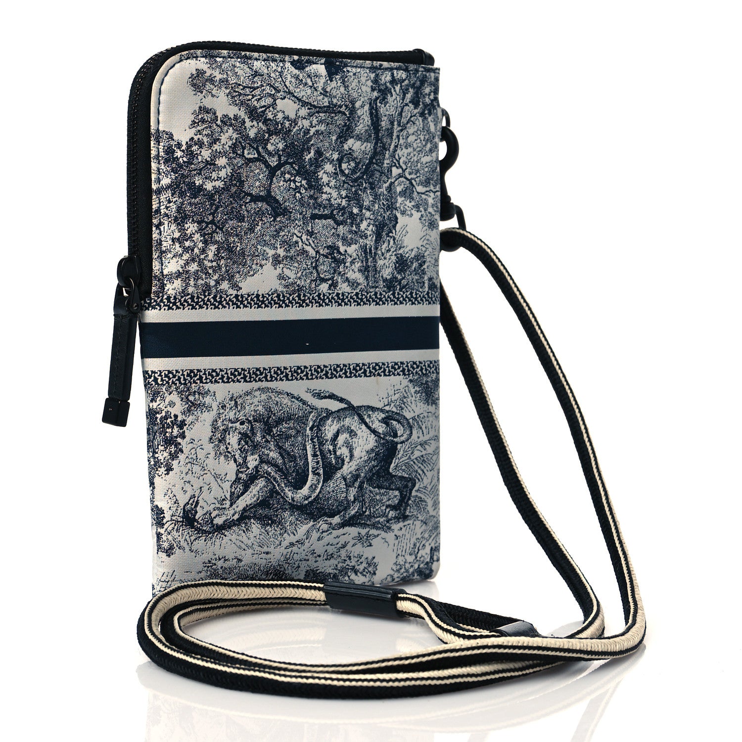 Christian Dior Technical Fabric Embroidered Toile De Jouy DiorTravel Multifunction Pouch Blue 5 of 11