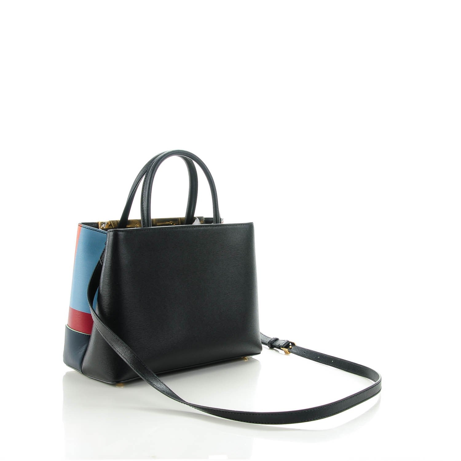 Fendi Vitello Elite Geometric Logo Petite 2Jours Tote Multicolor 3 of 7