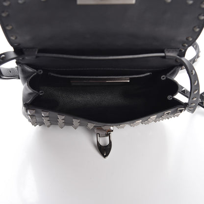 Valentino Garavani Vitello Mini Rockstud All Over Flap Saddle Crossbody Bag Black 5 of 8