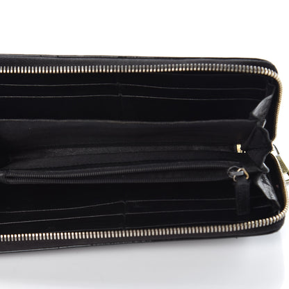 Saint Laurent Patent Y Mail Zip Around Wallet Black 5 of 13