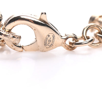 Chanel Baguette Crystal Gripoix Poured Glass CC Multi Strand Chain Necklace Light Gold 4 of 6