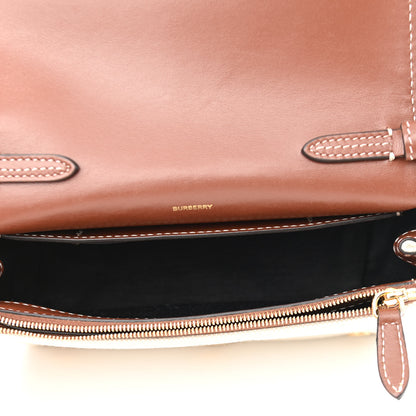 Burberry Calfskin Canvas Horseferry Print Hackberry Crossbody Bag Natural Tan 5 of 10
