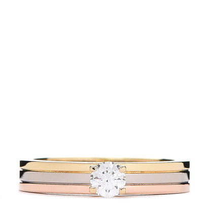 Cartier 18K Pink Yellow White Gold Diamond .24ct Solitaire Trinity Engagement Ring 53 6.25 1 of 8