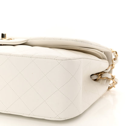 Chanel Caviar Quilted Jumbo Double Flap White 10 of 11