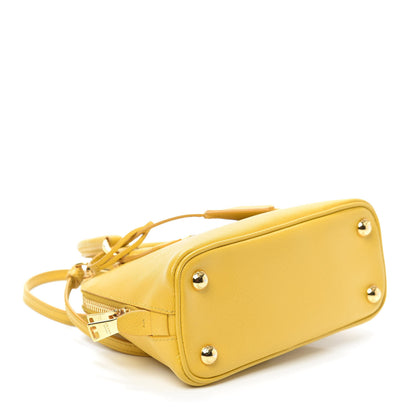 Prada Saffiano Lux Mini Promenade Tote Yellow 4 of 9