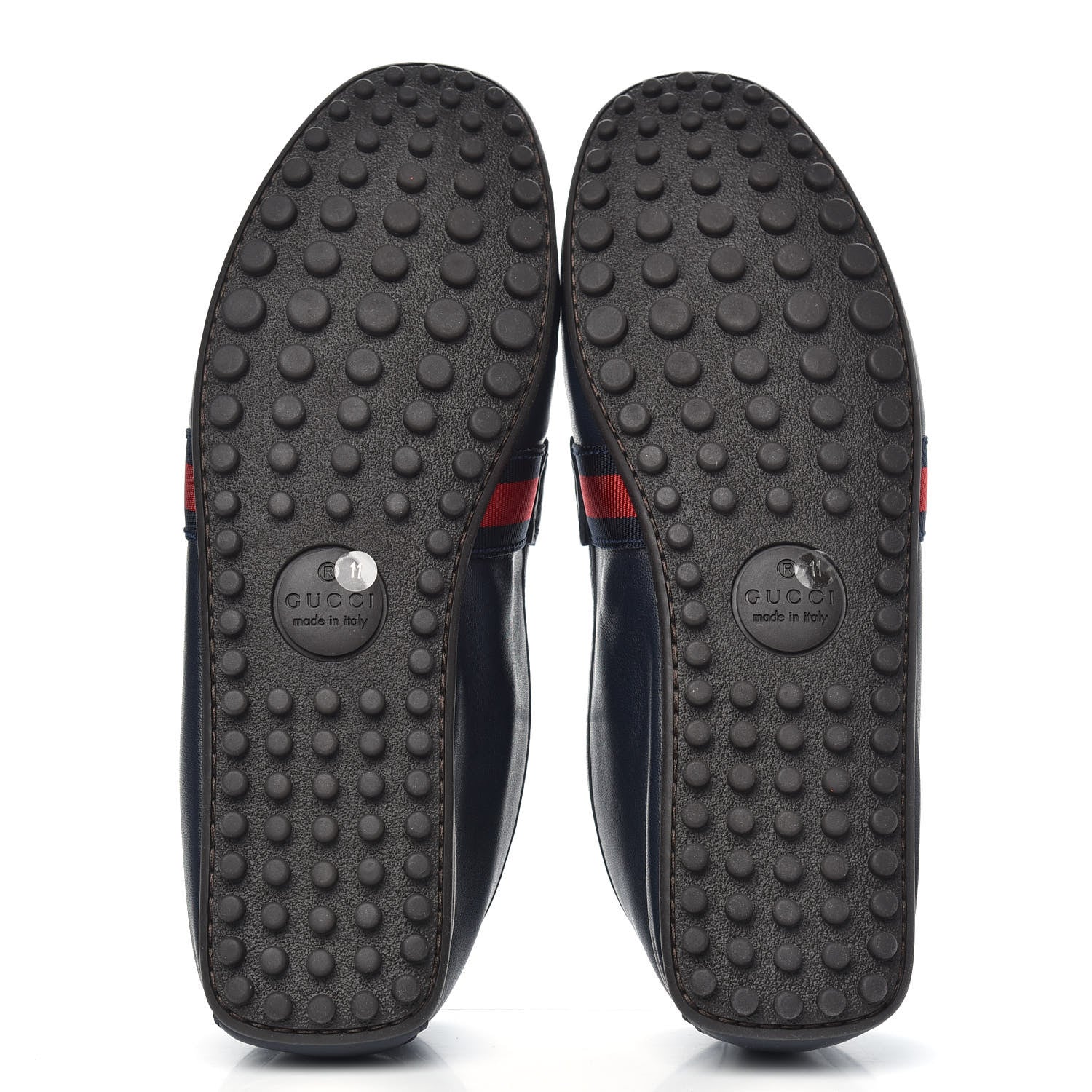 Gucci Nappa Web Mens Kanye Driver Loafers 11 Blue 5 of 9