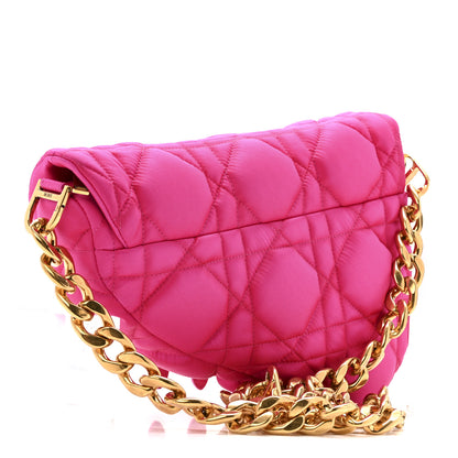 Christian Dior X ERL Satin Cannage Micro Venice Saddle Bag Fuchsia 3 of 11