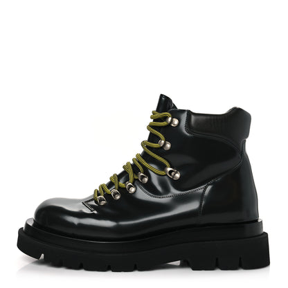 Bottega Veneta Calfskin Mens Lace Up The Lug Ankle Boots 45 Black 1 of 8