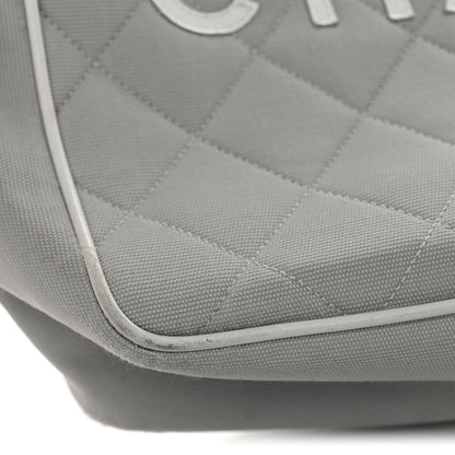 Chanel Canvas Quilted Sport Shoulder Bag Grey White 15 of 15