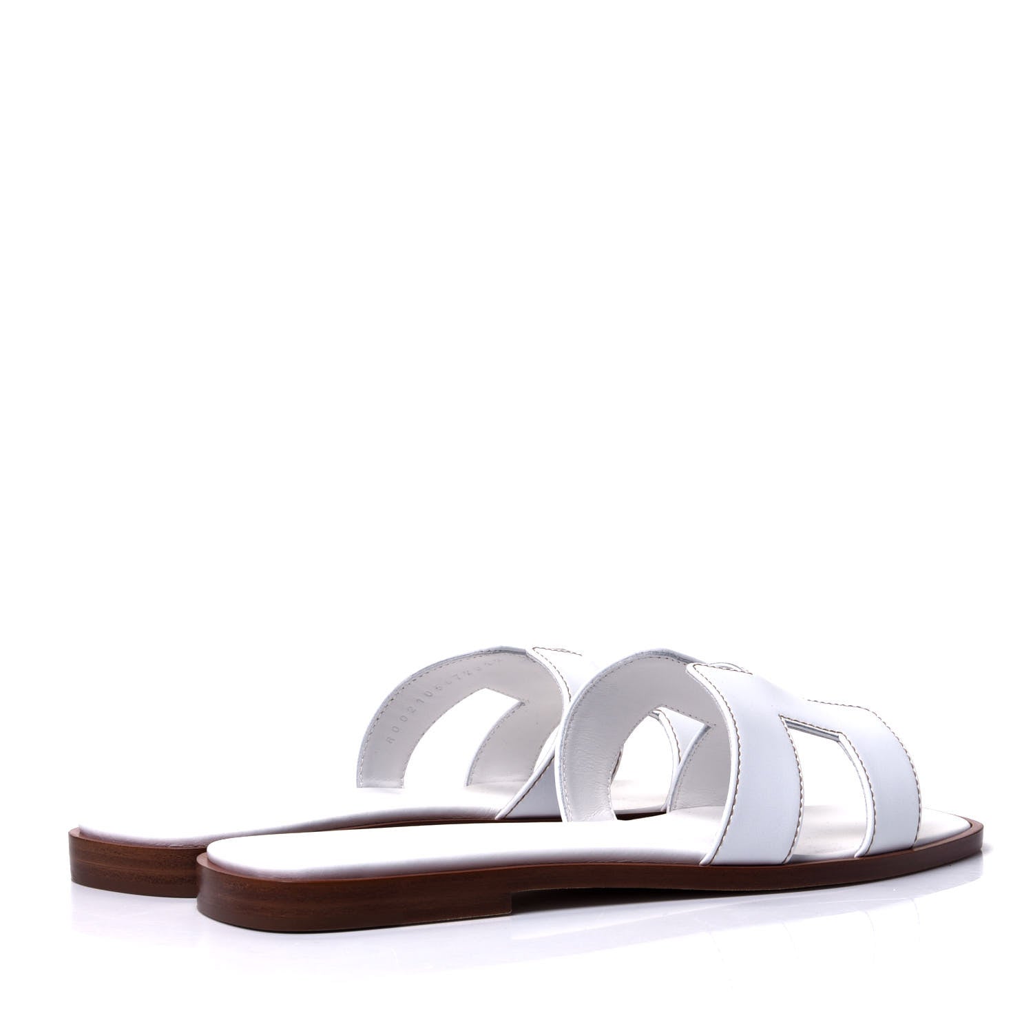 Hermes Box Calfskin Oran Sandals 37.5 White 3 of 10