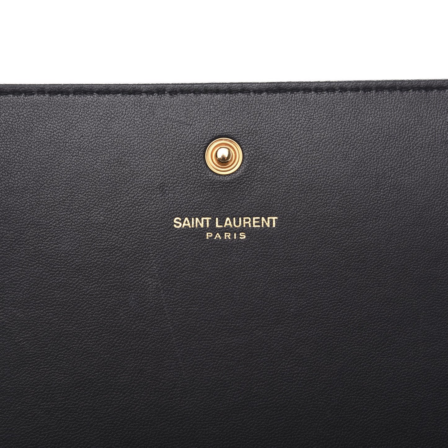 Textured Patent Calfskin Monogram Kate Chain Wallet Black