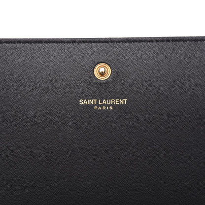 Saint Laurent Textured Patent Calfskin Monogram Kate Chain Wallet Black 5 of 10
