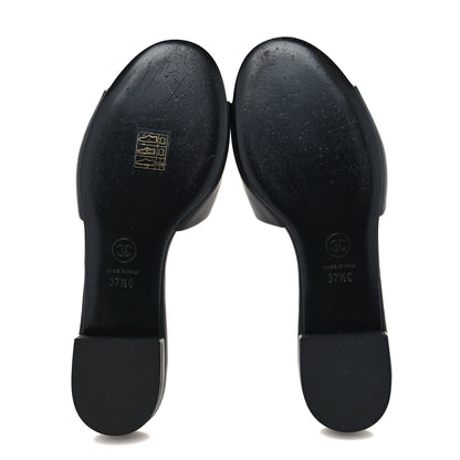 Chanel Lambskin Enamel CC Mules 37.5 Black 5 of 8