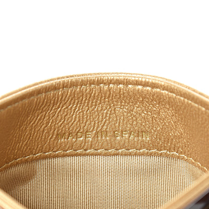 Chanel Metallic Goatskin Quilted Chanel 19 Card Holder Gold 6 of 7