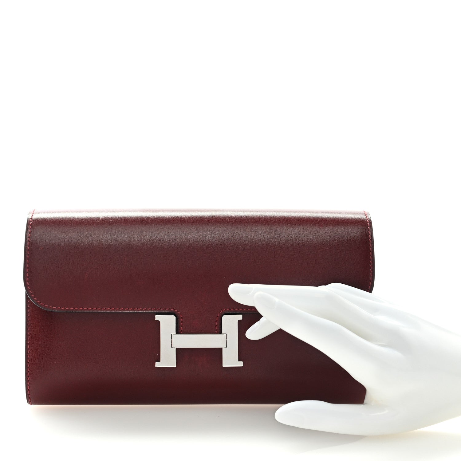 Hermes Tadelakt Constance Long Wallet Rouge H 2 of 6