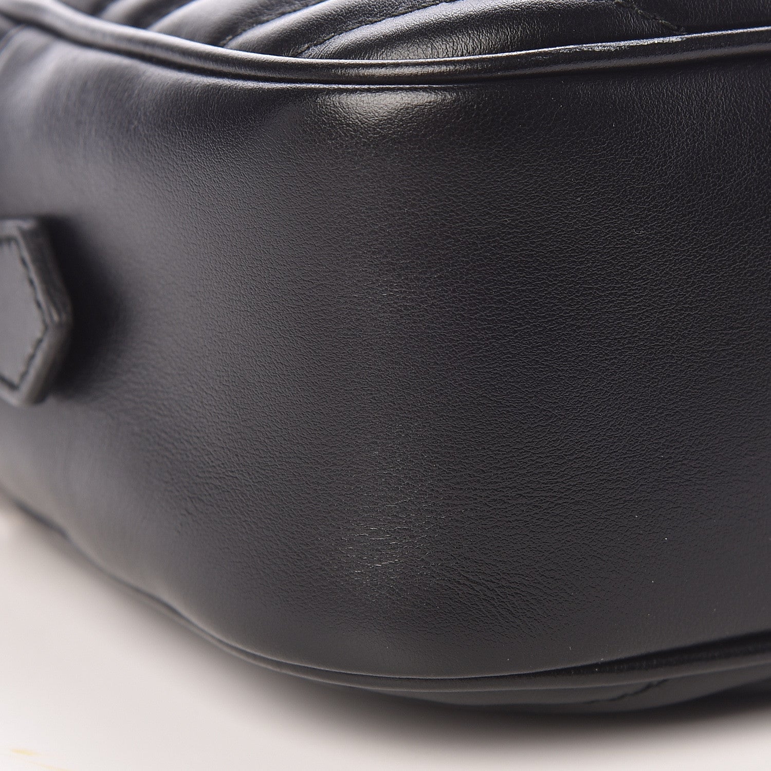 Gucci Calfskin Matelasse Small GG Marmont Chain Shoulder Bag Black 9 of 13