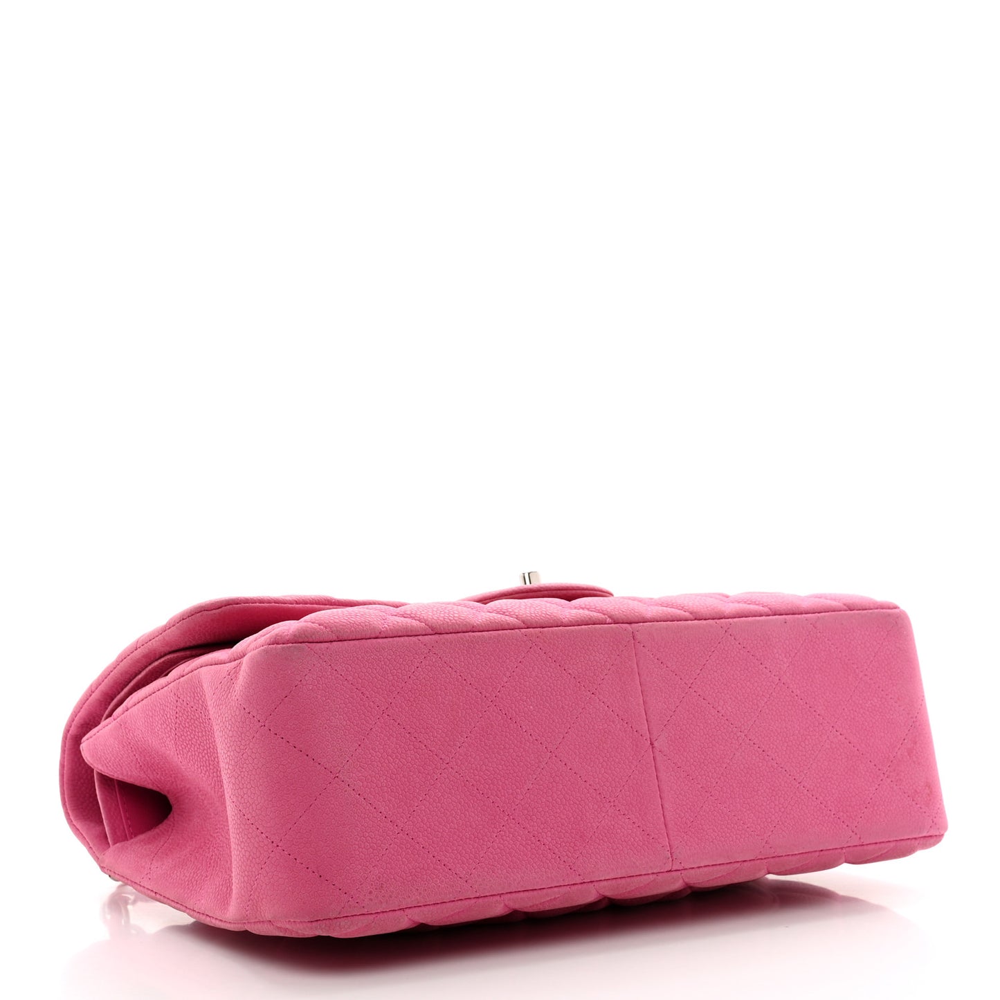 Iridescent Caviar Quilted Jumbo Double Flap Pink