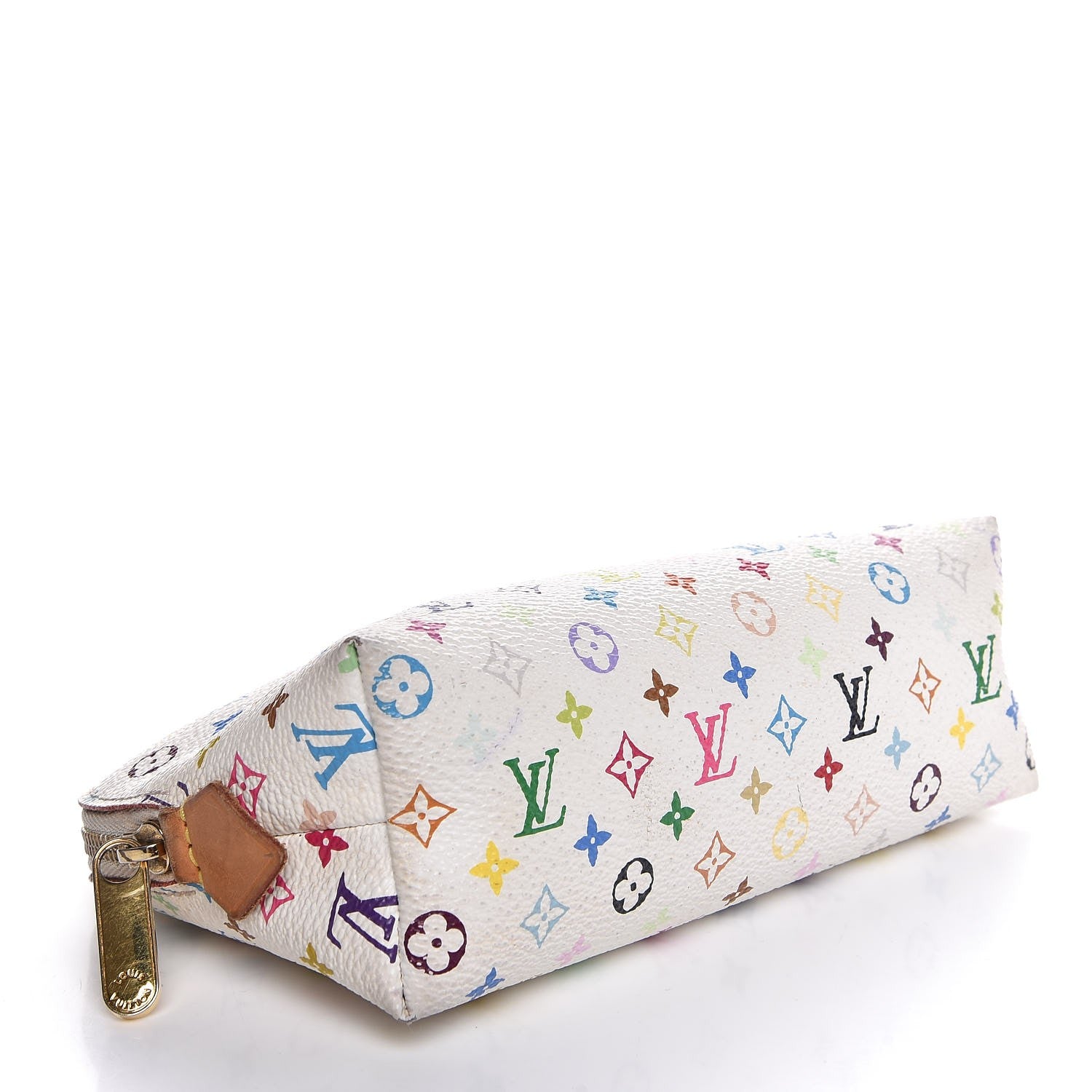 Louis Vuitton Monogram Multicolor Cosmetic Pouch White Litchi 4 of 8