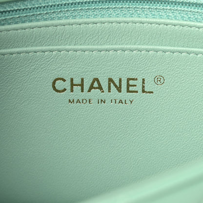 Chanel Lambskin Quilted Mini Rectangular Flap Green 6 of 12