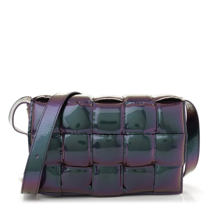 Bottega Veneta Glossy Nail Polish Nappa Maxi Intreccio Padded Cassette Crossbody Bag Holographic 1 of 14