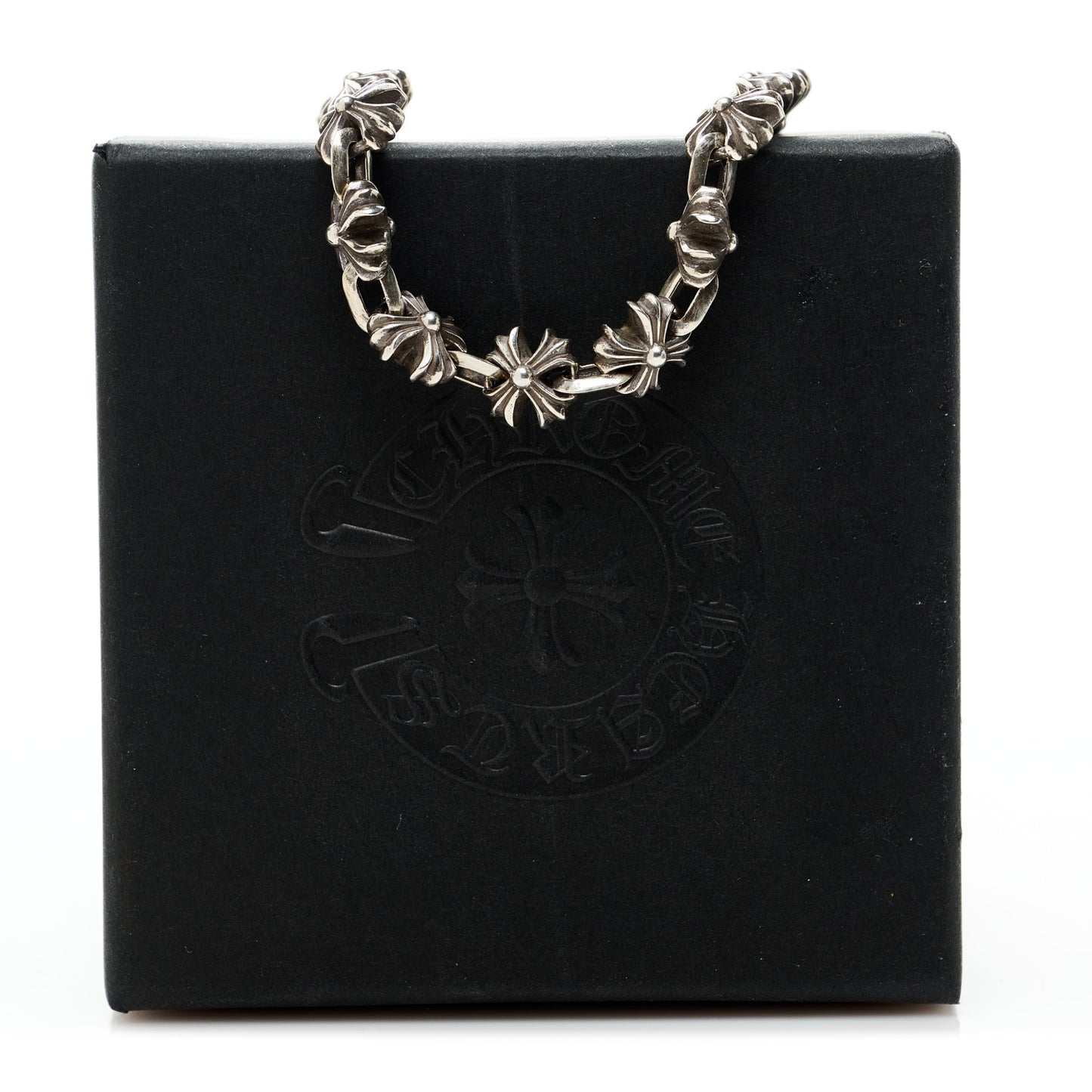 Sterling Silver Maltese Cross Link Necklace