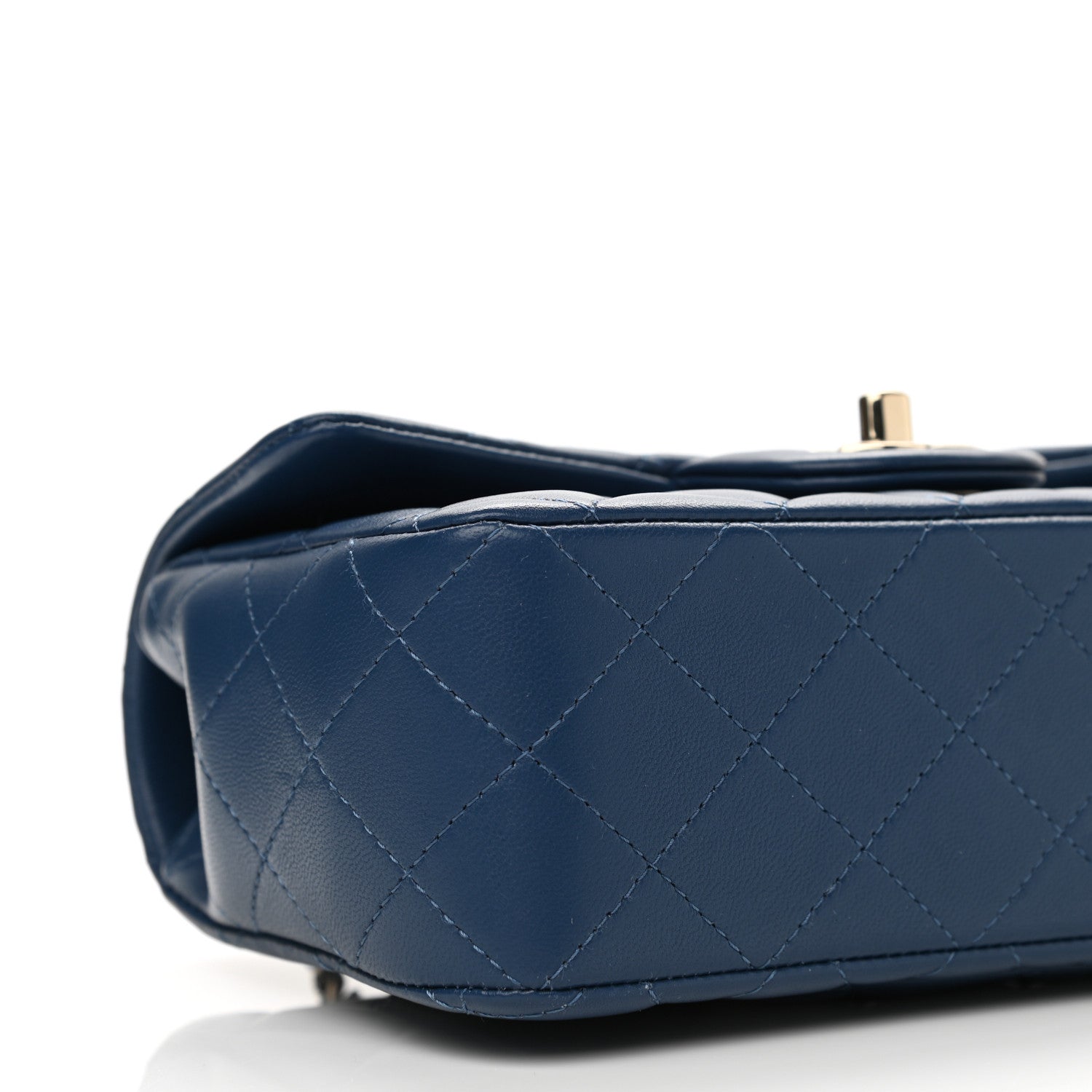 Chanel Lambskin Quilted Mini Top Handle Rectangular Flap Dark Blue 9 of 11