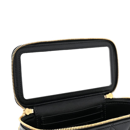 Chanel Lambskin Enamel Quilted Small Coco Hearts Vanity Case With Chain Black 9 of 12