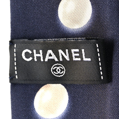 Chanel Silk Pearl CC Slim Bandeau Scarf Dark Navy 3 of 3