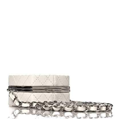 Chanel Patent Goatskin Quilted Clutch With Chain White 4 of 10