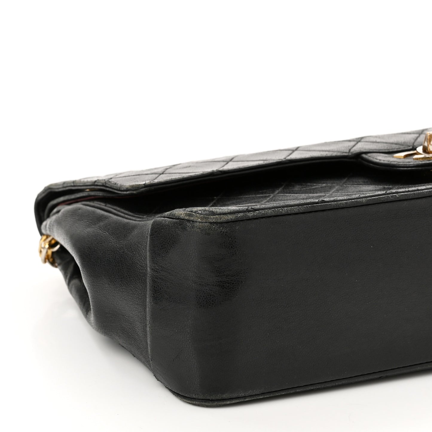 Lambskin Quilted Medium Bijoux Chain Double Flap Black