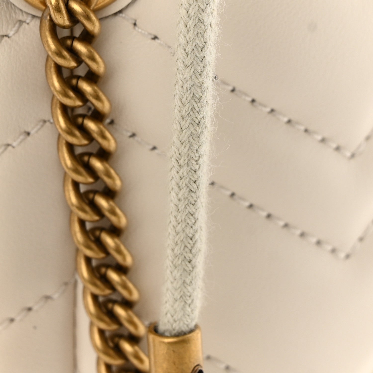 Gucci Calfskin Matelasse Mini GG Marmont 2.0 Bucket Bag White 12 of 13