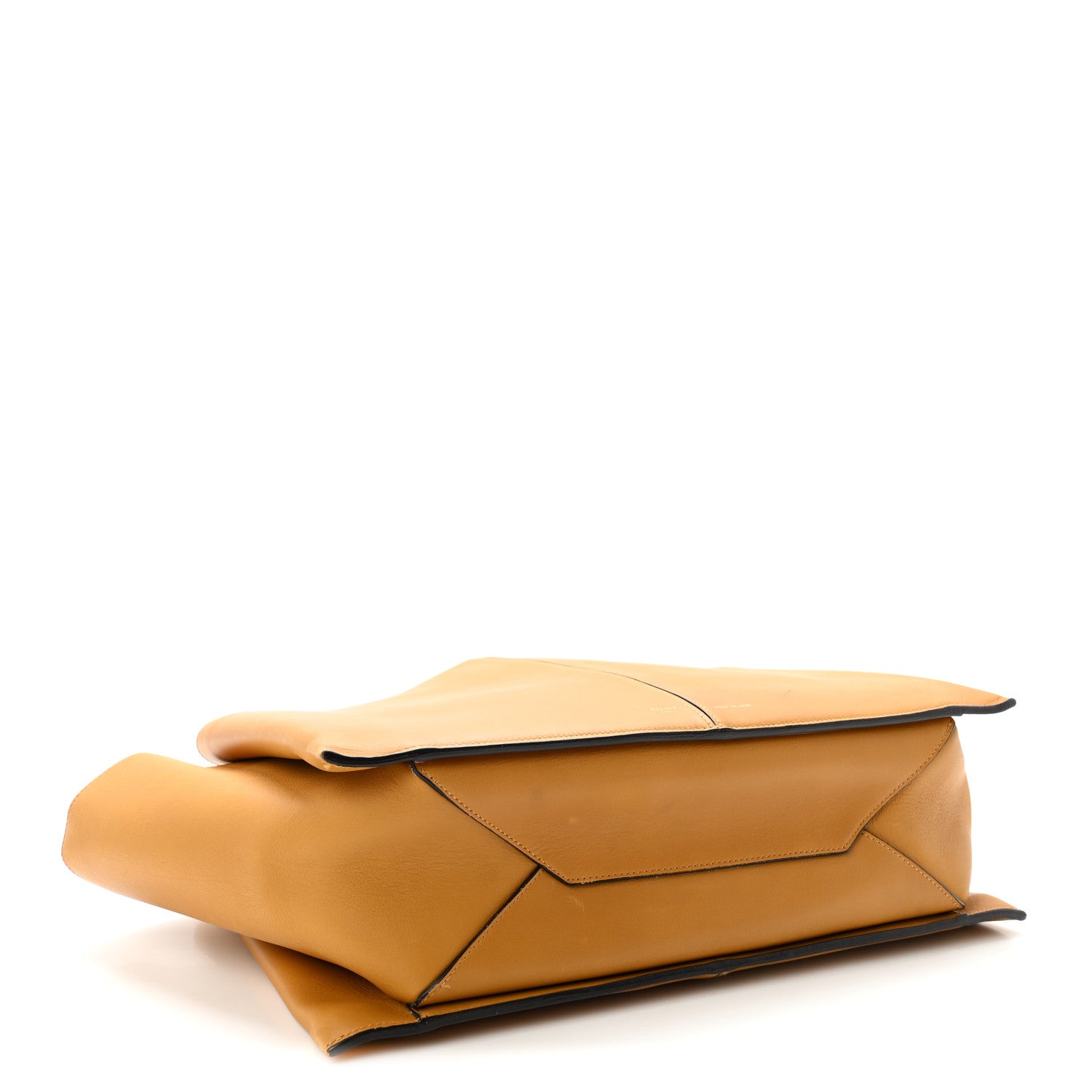 Celine Supple Natural Calfskin Medium Tri-Fold Bag Ocre 4 of 13
