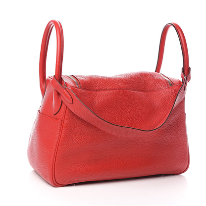 Hermes Taurillon Clemence Lindy 30 Rouge Casaque 4 of 14