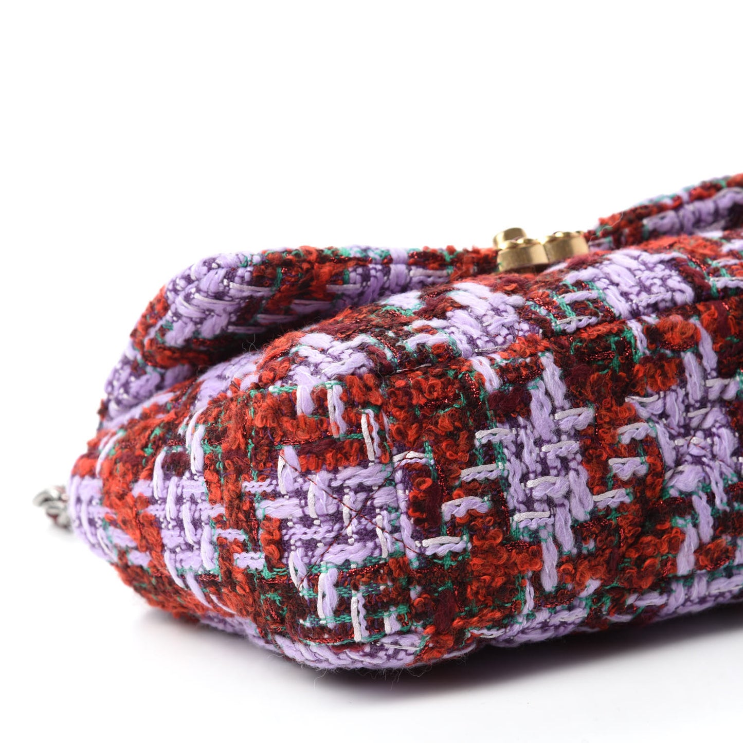 Tweed Quilted Medium Chanel 19 Flap Red Purple Green