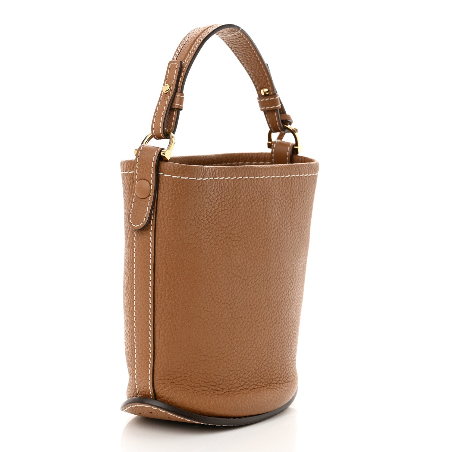 Delvaux Taurillon Mini Pin Daily Surpique Bucket Vegetal Ivory 3 of 9