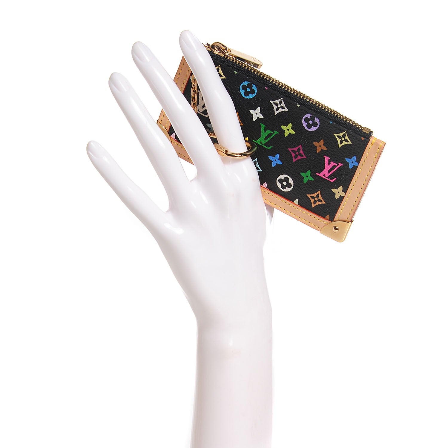 Louis Vuitton Monogram Multicolor Key Pouch Black 2 of 7