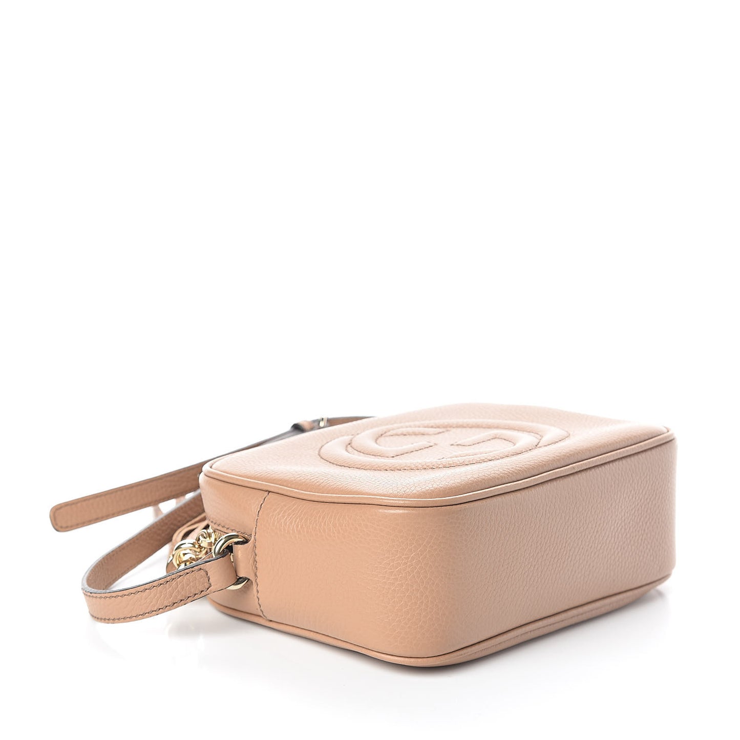 Pebbled Calfskin Small Soho Disco Bag Rose Beige