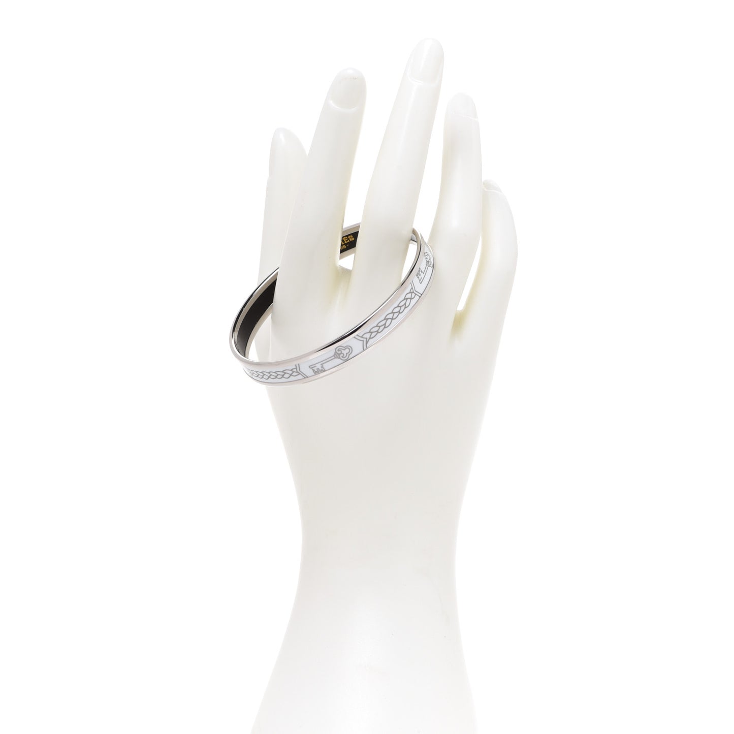 Enamel Printed Narrow Le Cles Bracelet 65 Platine White