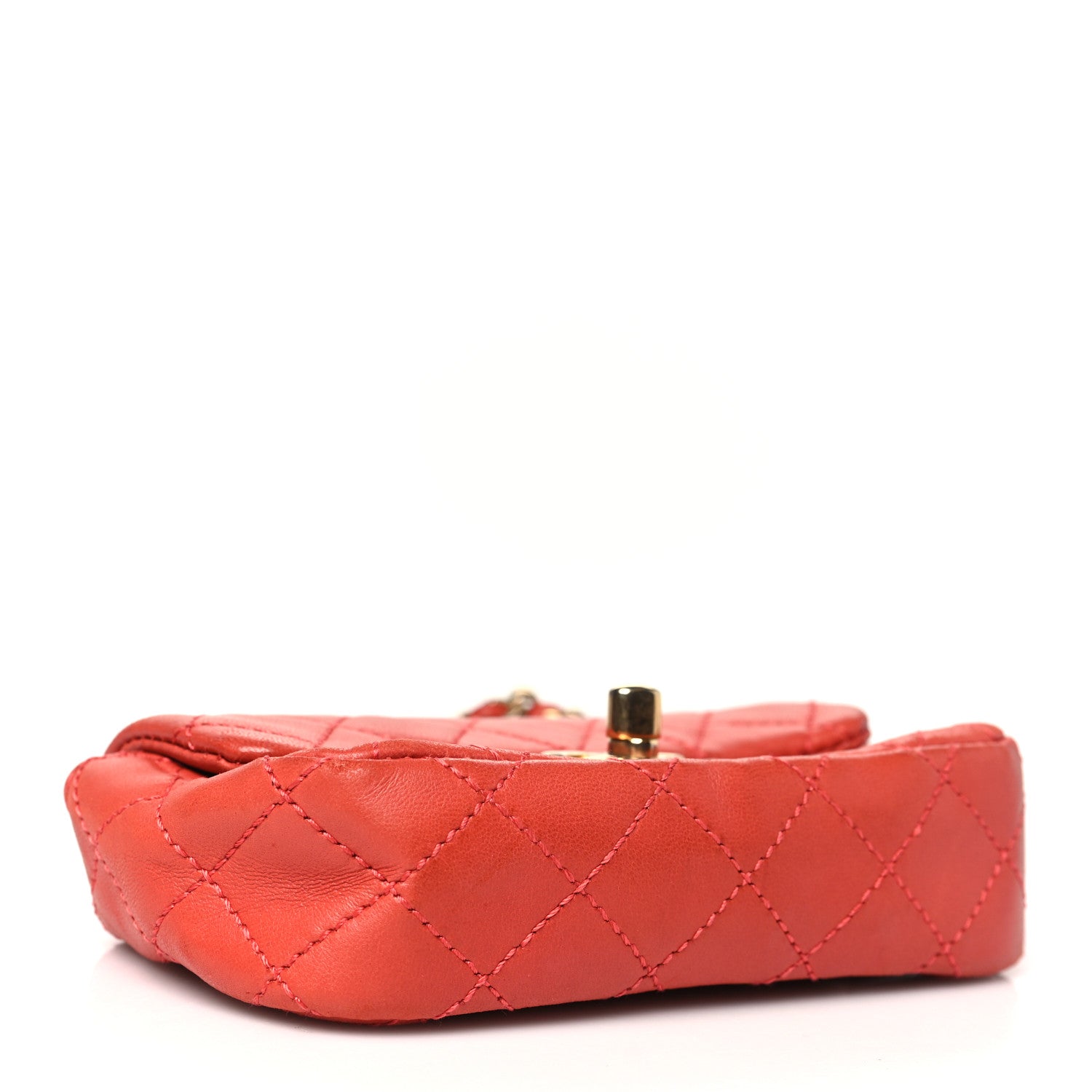 Chanel Lambskin Quilted Extra Mini Cruise Charm Flap Coral 4 of 11