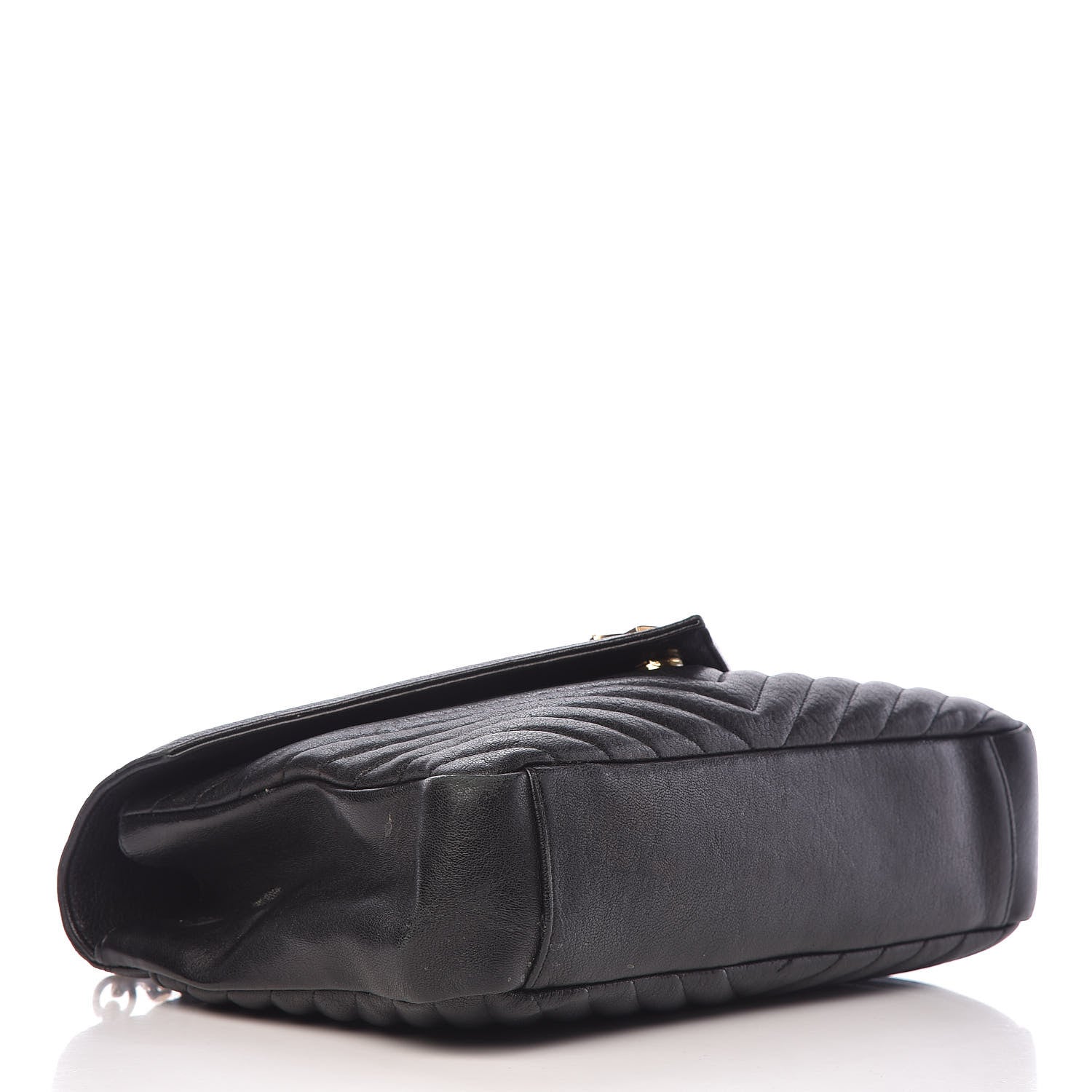 Saint Laurent Sheepskin Matelasse Chevron Monogram Large College Satchel Black 4 of 24