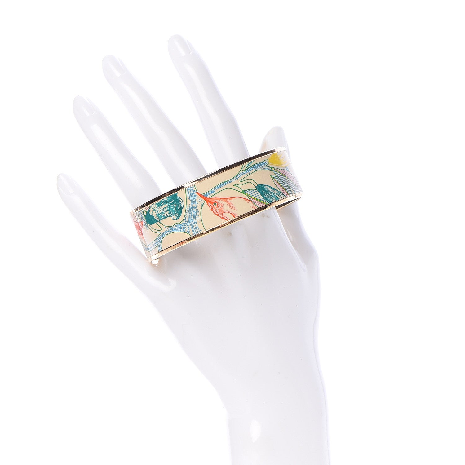 Hermes Enamel Printed Tree of Song Wide Bracelet 70 Graffitis Craft 2 of 6