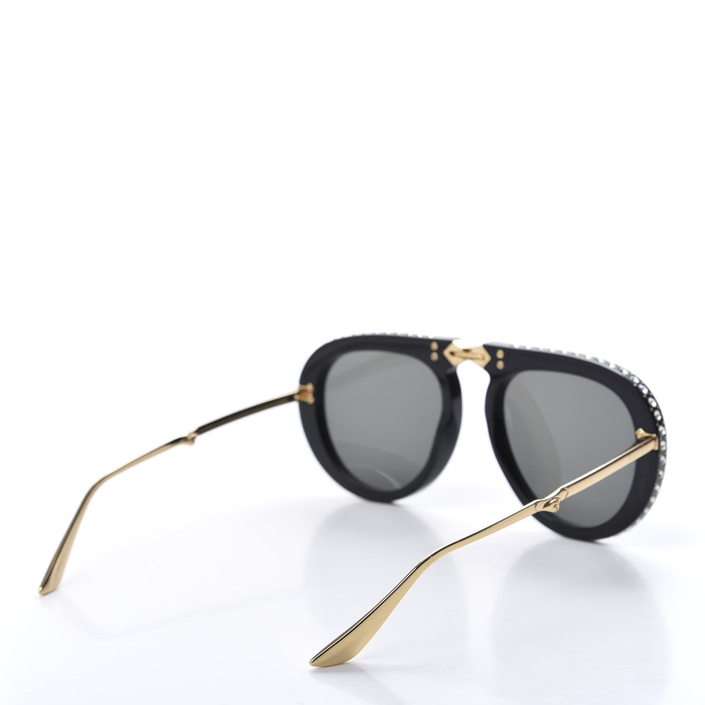 Acetate Crystal Foldable Aviator Sunglasses GG0307S Black