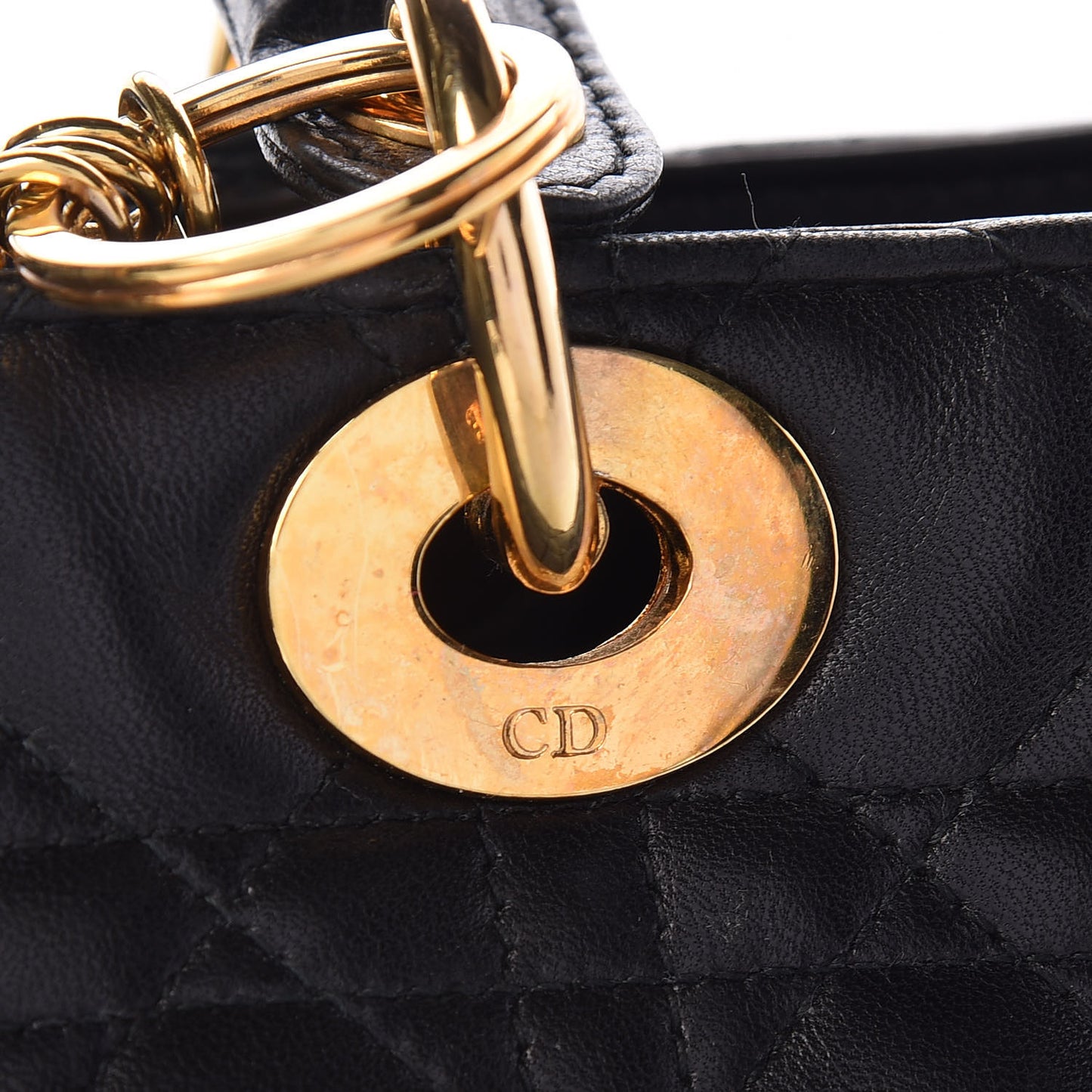 Lambskin Cannage Large Lady Dior Black