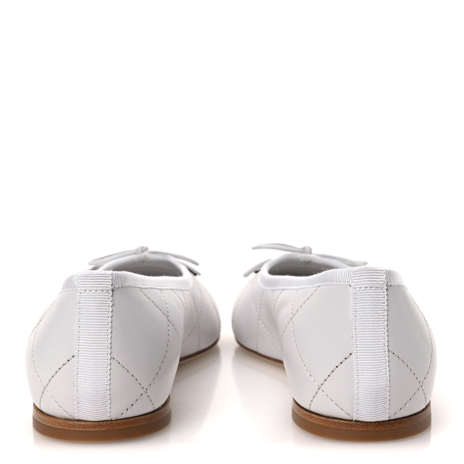 Chanel Lambskin Quilted CC Cambon Ballet Flats 38 White Black 6 of 12