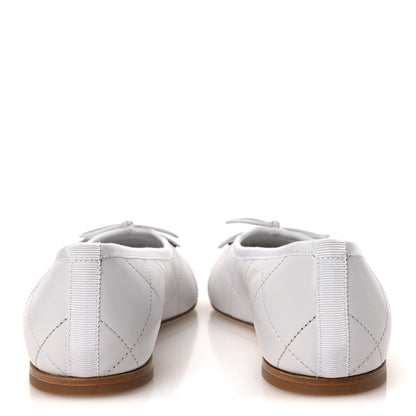 Chanel Lambskin Quilted CC Cambon Ballet Flats 38 White Black 6 of 12