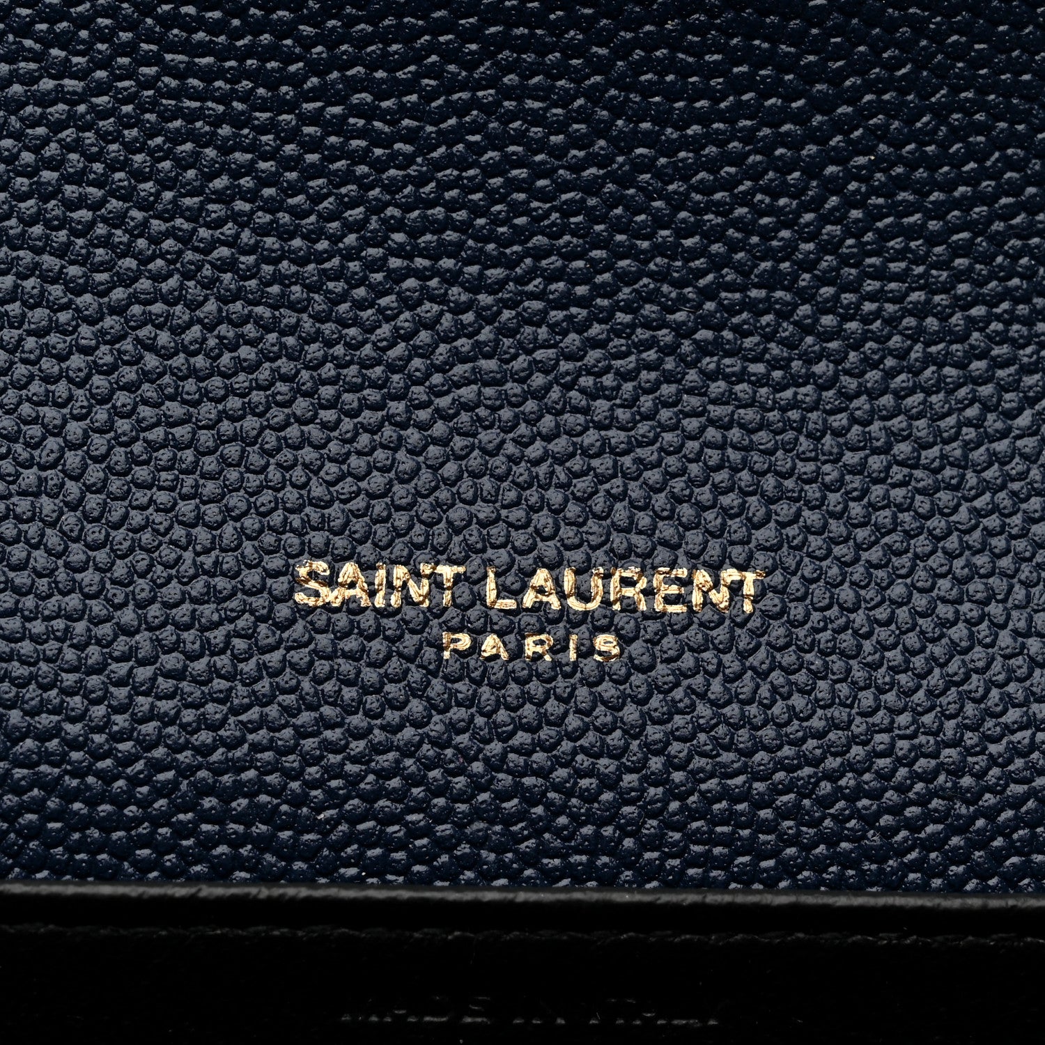 Saint Laurent Grain De Poudre Monogram Uptown Chain Wallet Blue Charron 6 of 8