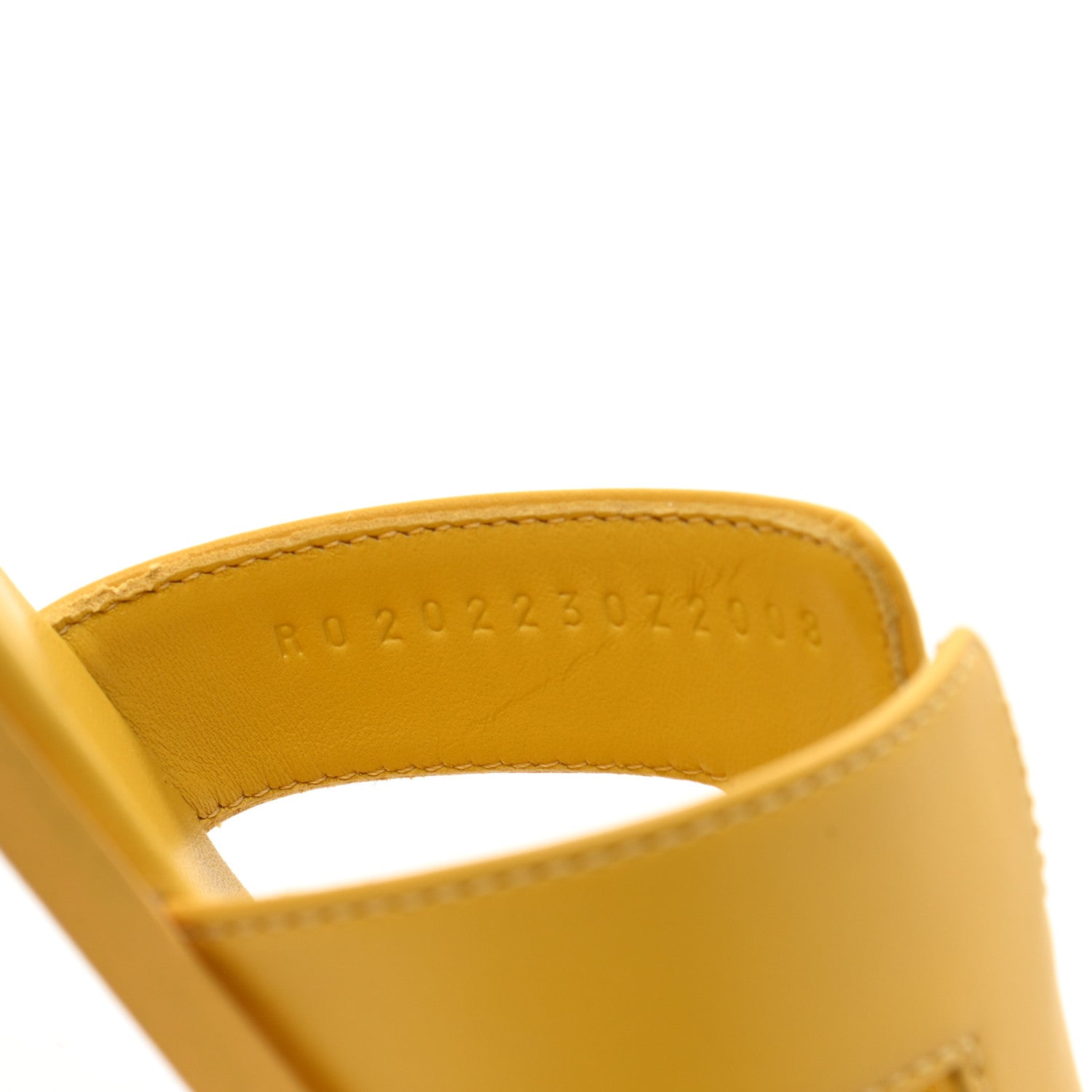 Hermes Box Calfskin Oran Sandals 40 Jaune Citron 7 of 8