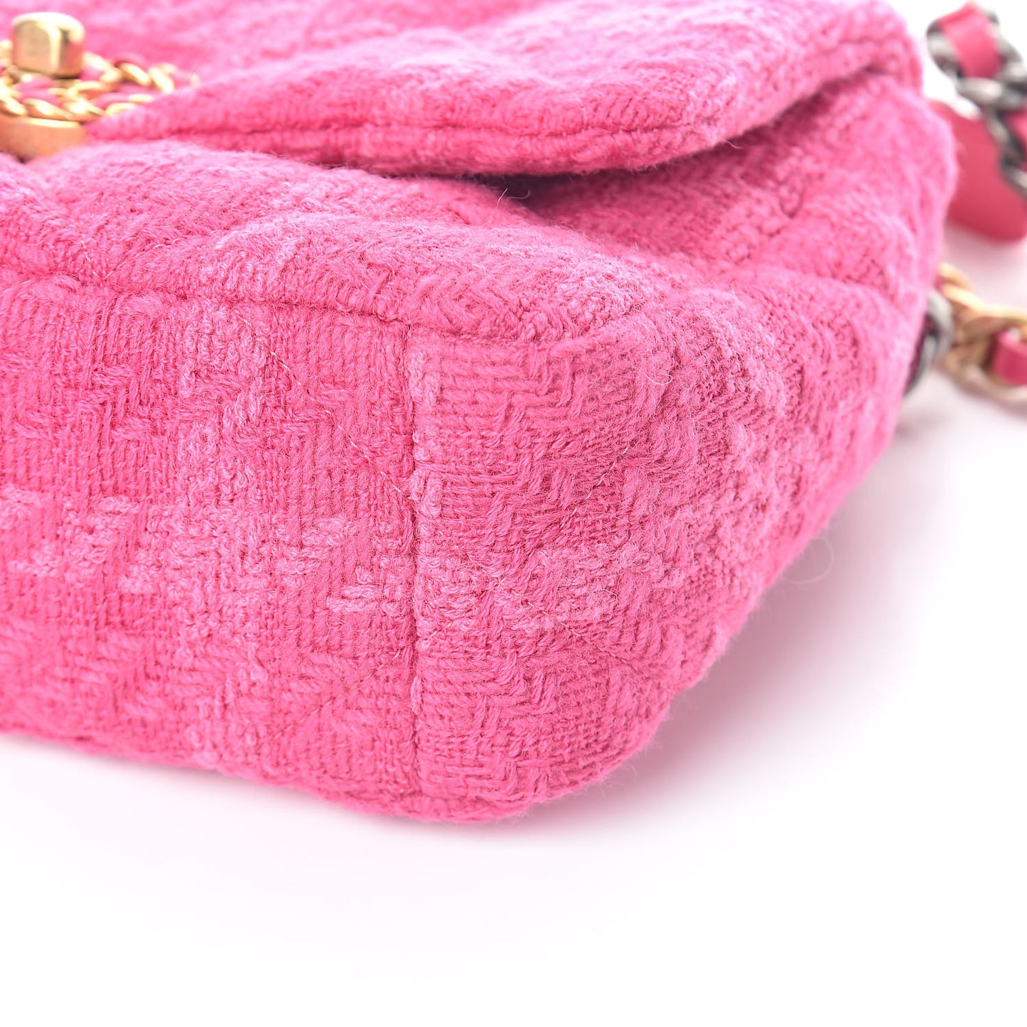 Tweed Quilted Medium Chanel 19 Flap Pink