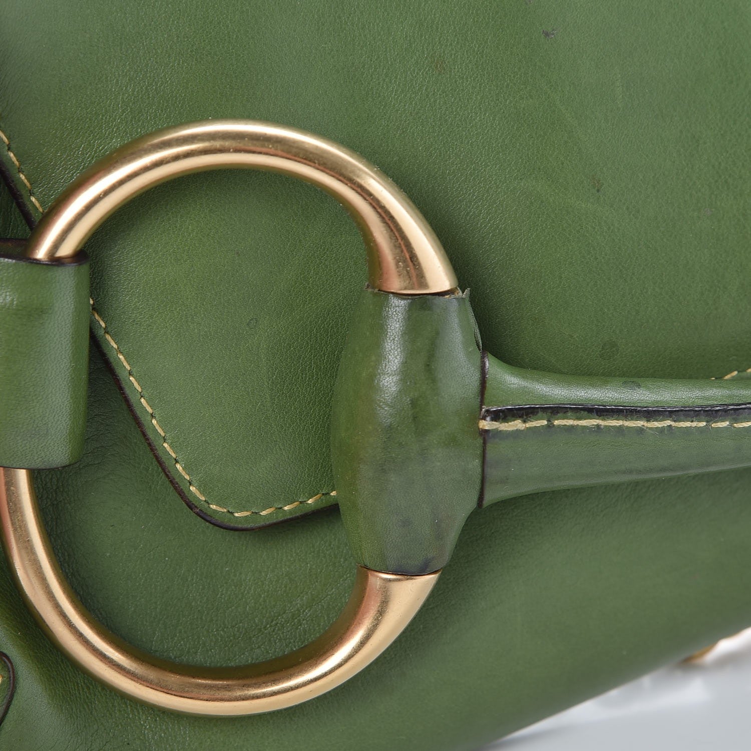 Gucci Calfskin Horsebit Chain Clutch Green 13 of 13