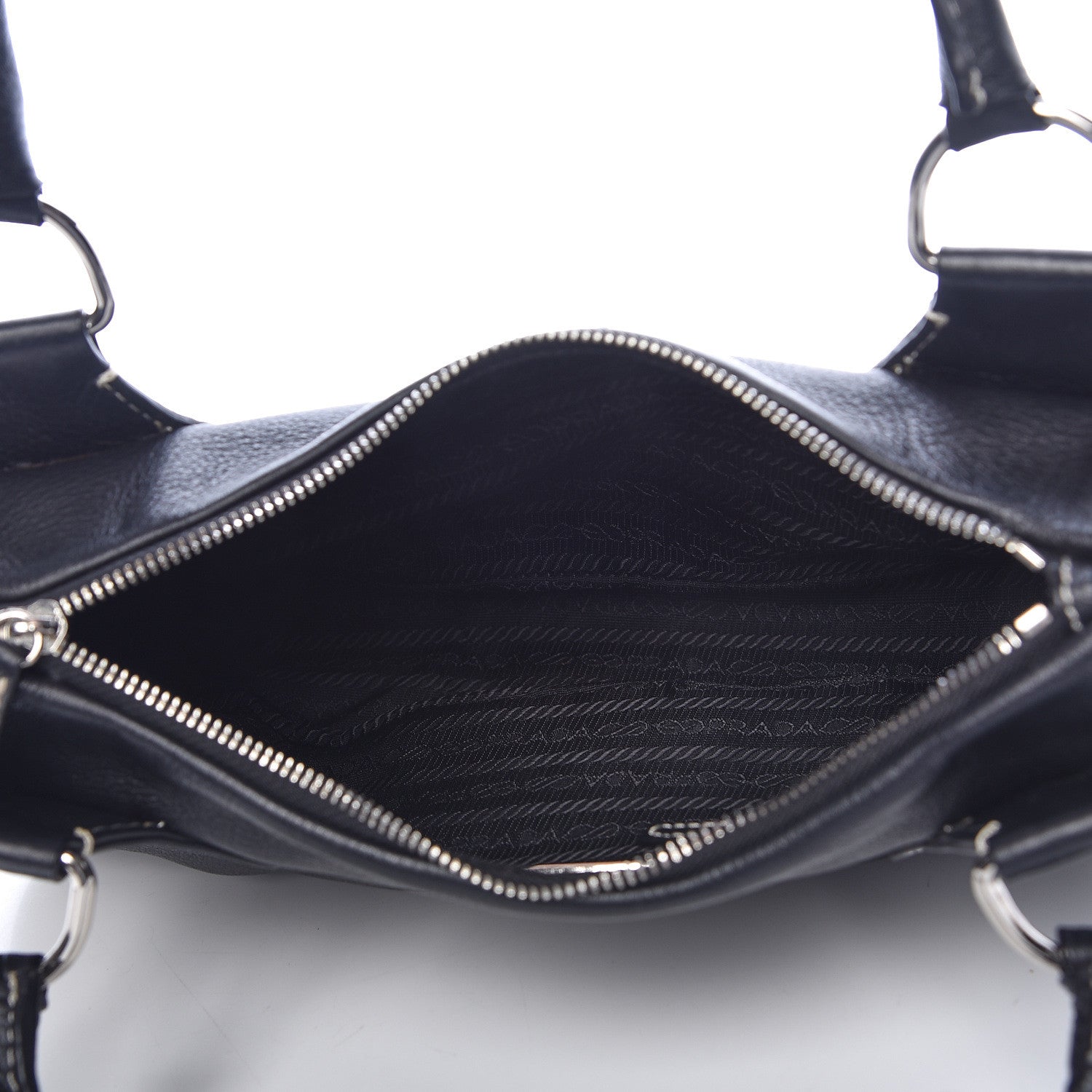 Prada Vitello Daino Box Shoulder Bag Black 5 of 16